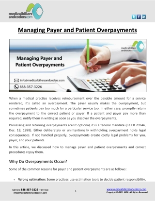 Managing Payer and Patient Overpayments