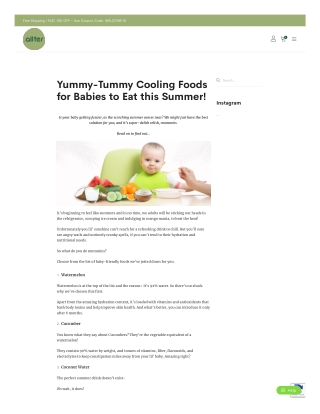 Yummy-Tummy Cooling Foods for Babies to Eat this Summer!