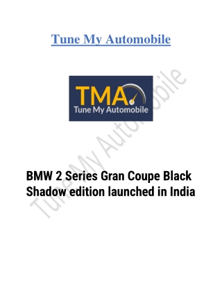 BMW Black Edition -TMA