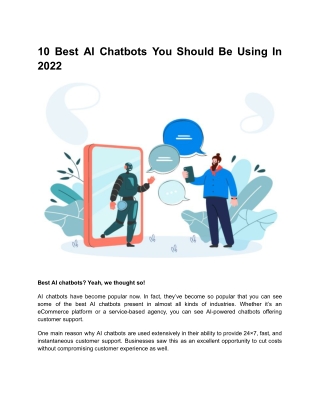 10 Best AI Chatbots You Should Be Using In 2022