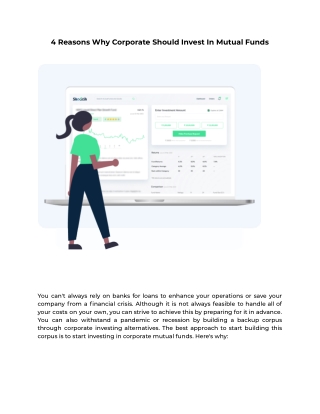 4 Reasons Why Corporate Should Invest In Mutual Funds