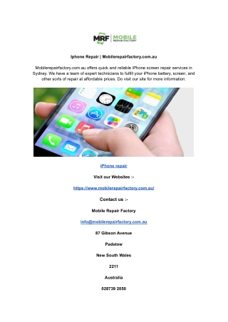Iphone Repair _ Mobilerepairfactory