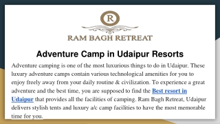 Adventure Camp in Udaipur Resorts