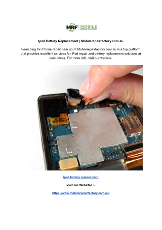 Ipad Battery Replacement _ Mobilerepairfactory.com.au