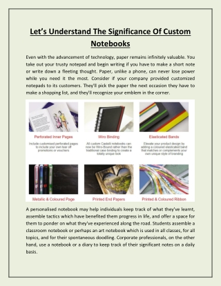 Let’s Understand The Significance Of Custom Notebooks