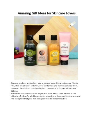 Amazing Gift Ideas for Skincare Lovers