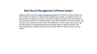 Best Result Management Software System