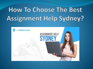 How To Choose The Best Assignment Help Sydney
