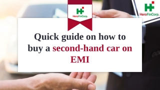 Quick guide on how to buy a second-hand car on EMI