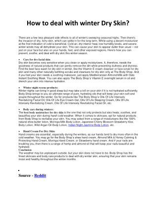 How to deal with winter Dry Skin?