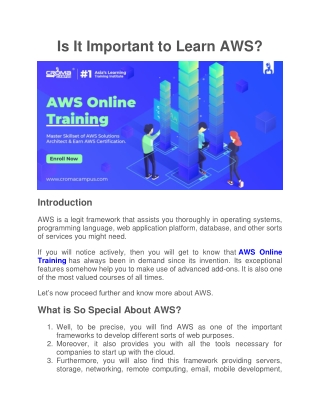 Is It Important to Learn AWS?