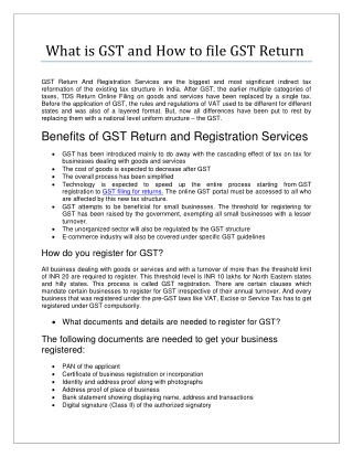 What is GST and How to file GST Return|ChokasiTax