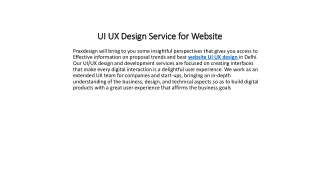 UI UX Design Service for Website