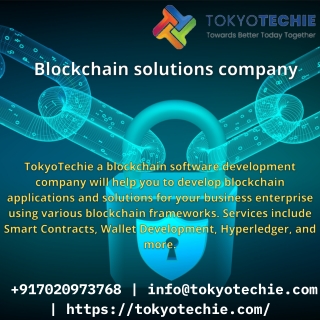 Blockchain solutions company | Tokyotechie