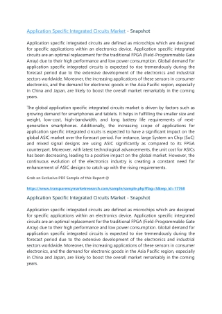 Application Specific Integrated Circuits Market