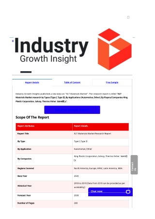 XLT Materials Market Report | Global Forecast To 2028