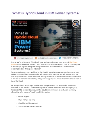 What is Hybrid Cloud in IBM Power Systems