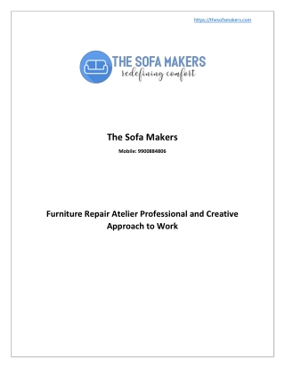 Furniture repair atelier professional and creative approach to work