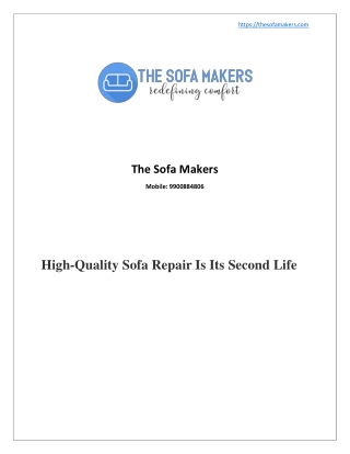 High-quality sofa repair is its second life