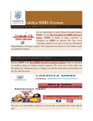 Best MBBS Abroad Consultants in Indore
