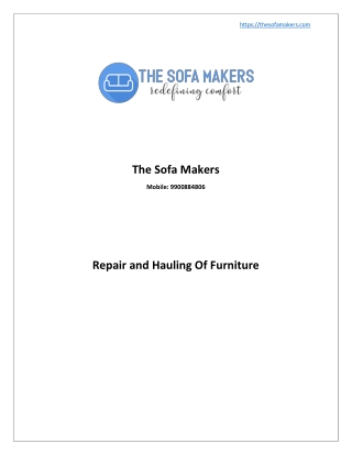 Repair and hauling of furniture