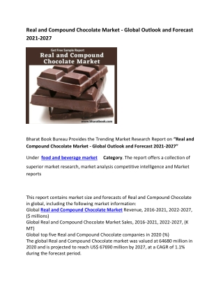 Global Real and Compound Chocolate Market and Forecast to 2021-2027