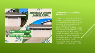 Commercial Garage Doors Costa Mesa, CA