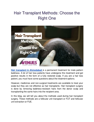 Hair Transplant Methods_ Choose the Right One