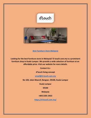 Best Furniture Store Malaysia | D-touch.com.my