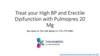 Looking for Room Satisfaction? You’ll Love this! Pulmopres 20   Tablets|The USA