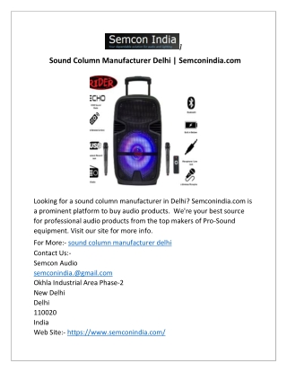 Sound Column Manufacturer Delhi
