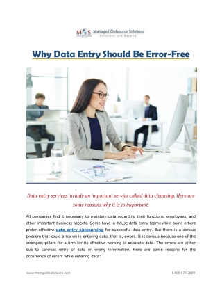 Why Data Entry Should Be Error-Free