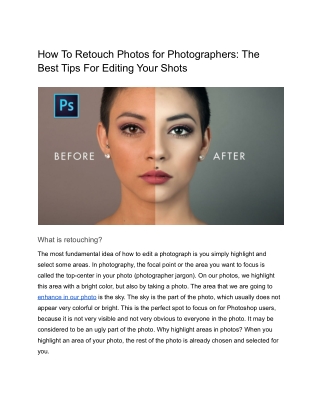 Why Most People Will Never Be Great At Learn How To Retouch Photos for Photograp