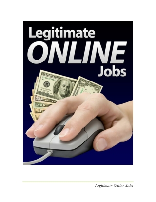 Legitimate Online Jobs