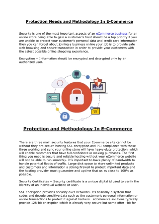 Protection Needs and Methodology In ECommerce