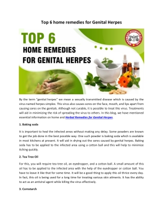 Top 6 home remedies for Genital Herpes