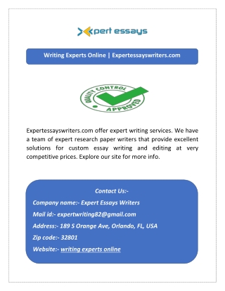 Writing Experts Online | Expertessayswriters.com