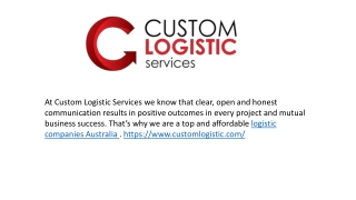 Affordable Logistic Companies Australia
