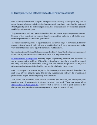 Is Chiropractic An Effective Shoulder Pain Treatment