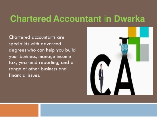 Chartered Accountant in Dwarka