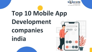 Top 10 Mobile App Development companies india