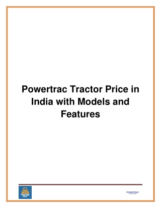Powertrac Tractor Price in India with Models and Features