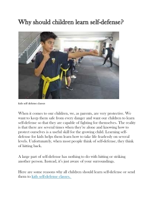 Why should children learn self-defense-converted