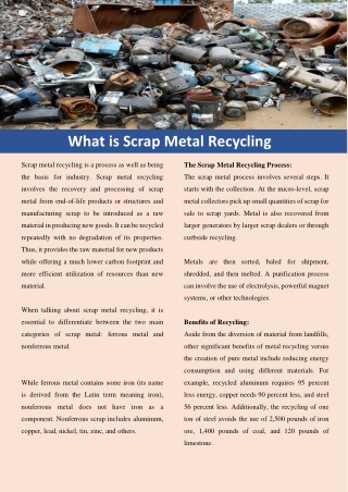 What Is Scrap Metal Recycling