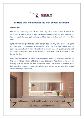 Mirrors that will enhance the look of your bathroom