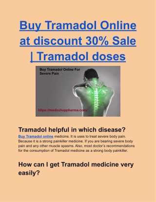 Buy Tramadol Online at discount 30% Sale _ Tramadol doses