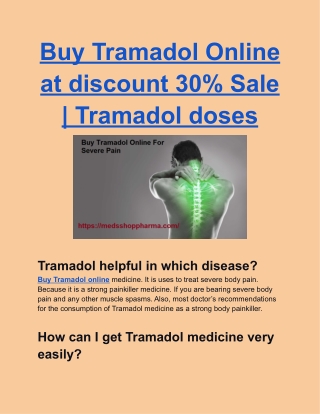Buy Tramadol Online at discount 30% Sale _ Tramadol doses