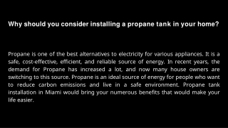propane tank installation in Miami