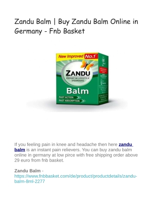 zandu balm