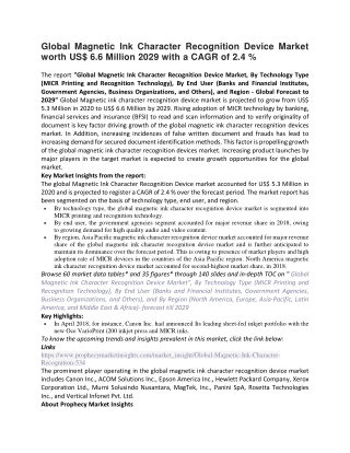 Global Magnetic Ink Character Recognition Device Market worth US